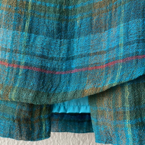 Italian Vera da Pozzo Plaid Italian Linen skirt - Picture 5 of 12